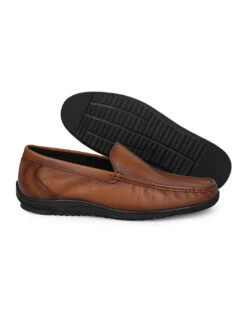 Alberto Torresi Genuine Leather Filter Series Rubber Sole With Padded Comfort Plain Loafers -Alberto Torresi Sale Store 66941 TAN 5 920716e8 0554 4843 ba44 f74f36a758bb