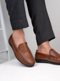 Alberto Torresi Genuine Leather Filter Series Rubber Sole With Padded Comfort Plain Loafers