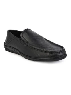 Alberto Torresi Black Leather Casual Loafers