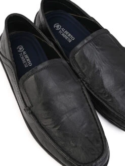 Alberto Torresi Black Leather Casual Loafers -Alberto Torresi Sale Store 66942 Black 7