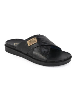 Alberto Torresi Barleta Black Leather Men Slippers -Alberto Torresi Sale Store 67940 BLACK BARLETA 1 c75c35c5 3001 46e3 a004 869fdf25de91