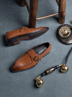 Alberto Torresi Genuine Leather Monk Shoes Dark Brown -Alberto Torresi Sale Store 6 2