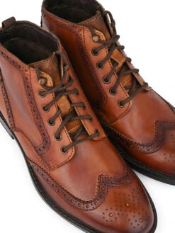 Alberto Torresi G.Leather Lloyd Series 597 Tan Brogues Boot -Alberto Torresi Sale Store 88597 TAN 7