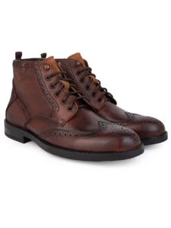 Alberto Torresi G.Leather Lloyd Series 599 Brown Brogues Boot -Alberto Torresi Sale Store 88599 BROWN 2