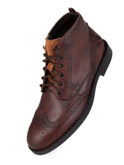 Alberto Torresi G.Leather Lloyd Series 599 Brown Brogues Boot -Alberto Torresi Sale Store 88599 BROWN 3