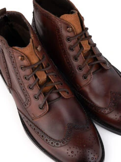Alberto Torresi G.Leather Lloyd Series 599 Brown Brogues Boot -Alberto Torresi Sale Store 88599 BROWN 7