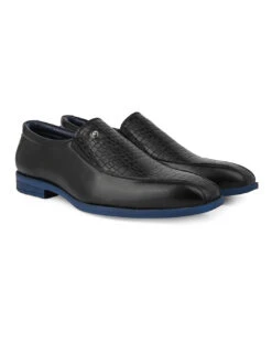 Alberto Torresi Hungary Series 611 Branded Sole Black Formal Shoes -Alberto Torresi Sale Store 88611 BLACK BLUE 2