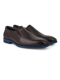 Alberto Torresi Hungary Series 611 Branded Sole Brown Formal Shoes -Alberto Torresi Sale Store 88611 BROWN BLUE 2