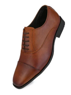 Alberto Torresi Genuine Leather Toe Cap Tan Formal Shoes -Alberto Torresi Sale Store 88620 L TAN 5
