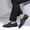 Alberto Torresi Genuine Leather Black Slipon Formal Shoes For Men -Alberto Torresi Sale Store 88662BLACK