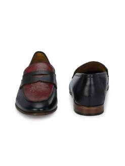 Alberto Torresi Genuine Leather Black Bordo Loafers For Men -Alberto Torresi Sale Store 88682 BLACK BORDO 6
