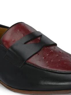 Alberto Torresi Genuine Leather Black Bordo Loafers For Men -Alberto Torresi Sale Store 88682 BLACK BORDO 8