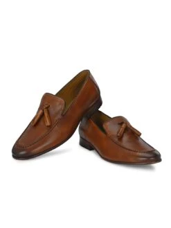 Alberto Torresi Genuine Leather 683 Tan Tassel Loafers For Men -Alberto Torresi Sale Store 88683 TAN 5