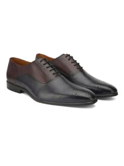 Alberto Torresi Genuine Leather Blue Bordo Office/ Dress Formal Lace Ups Shoes -Alberto Torresi Sale Store 88684 BLUE BORDO 4
