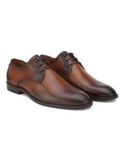 Alberto Torresi Genuine Leather Tan Bordo Office/ Dress Formal Lace Ups Shoes -Alberto Torresi Sale Store 88687 TAN BORDO 4