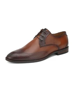 Alberto Torresi Genuine Leather Tan Bordo Office/ Dress Formal Lace Ups Shoes -Alberto Torresi Sale Store 88687 TAN BORDO 5