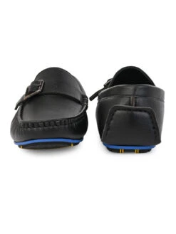 Alberto Torresi Trendy Silicon Muti Coloured Anti Slip Sole Black Monk Loafer -Alberto Torresi Sale Store 88716 BLACK N 5