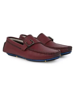 Alberto Torresi Trendy Silicon Muti Coloured Anti Slip Sole Bordo Monk Loafer -Alberto Torresi Sale Store 88716 BORDO 2