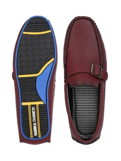 Alberto Torresi Trendy Silicon Muti Coloured Anti Slip Sole Bordo Monk Loafer -Alberto Torresi Sale Store 88716 BORDO 6