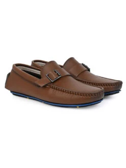Alberto Torresi Trendy Silicon Multi Coloured Anti Slip Sole Tan Monk Loafer -Alberto Torresi Sale Store 88716 TAN N 2