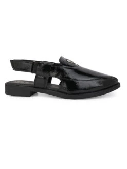 Alberto Torresi Black Patent Crinkle Peshawari Sandal With Padded Insole -Alberto Torresi Sale Store 88770 BLACK PATENT 3 05203c21 b1e4 428e b1e6 4bedeeaa1e26
