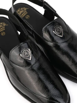 Alberto Torresi Black Patent Crinkle Peshawari Sandal With Padded Insole -Alberto Torresi Sale Store 88770 BLACK PATENT 7 ee0e97d6 6257 4366 90ce 7a3cea16f667