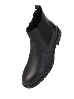 Alberto Torresi Black Mild Leather Ankle Length Boots -Alberto Torresi Sale Store AT 1 88555 BLACK 4