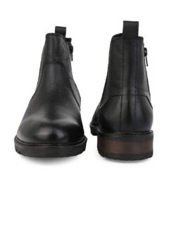Alberto Torresi Black Mild Leather Ankle Length Boots -Alberto Torresi Sale Store AT 1 88555 BLACK 5