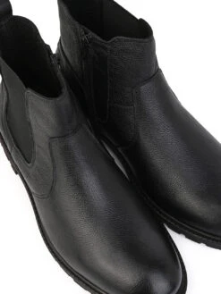 Alberto Torresi Black Mild Leather Ankle Length Boots -Alberto Torresi Sale Store AT 1 88555 BLACK 7