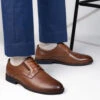 Alberto Torresi Horwik Series Tan Crust Leather Plain Lace-Up
