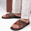 Alberto Torresi 272 Trendy Non Stitched StrapBrown Leather Slippers -Alberto Torresi Sale Store DSC 2322