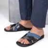Alberto Torresi 270 Trendy Non Stitched StrapBlue Leather Slippers