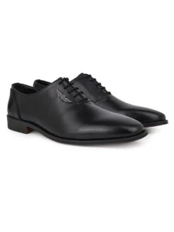 Black Leather Lace Up Shoes For Men With Sneaker Footpad -Alberto Torresi Sale Store DSC 2822 2