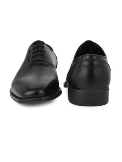 Black Leather Lace Up Shoes For Men With Sneaker Footpad -Alberto Torresi Sale Store DSC 2826