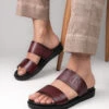 Alberto Torresi PVC Printed Branding Textured Bordo Leather Men Slippers -Alberto Torresi Sale Store DSC 4364 1