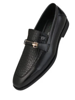 Albertoi Torresi Men's Calabria Black Buckle Slip-Ons -Alberto Torresi Sale Store DSC 6155