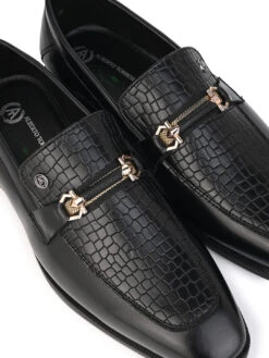 Albertoi Torresi Men's Calabria Black Buckle Slip-Ons -Alberto Torresi Sale Store DSC 6160