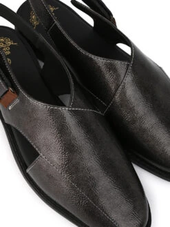 Alberto Torresi Grey Patent Crinkle Peshawari Sandal With Padded Insole -Alberto Torresi Sale Store DSC 6250 3