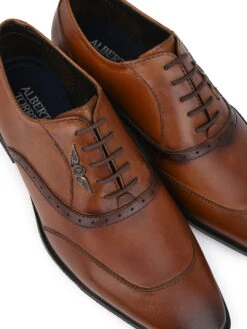 Alberto Torresi Genuine Leather Tan Laceup Formal Shoes Oxford For Men -Alberto Torresi Sale Store DSC 6534 2
