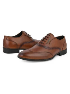 Alberto Torresi Genuine Leather Tan Laceup Formal Shoes Oxford For Men -Alberto Torresi Sale Store DSC 6536 2