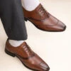 Alberto Torresi Genuine Leather Tan Laceup Formal Shoes Oxford For Men