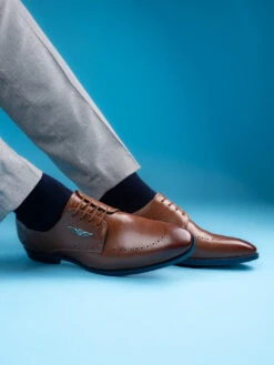 Alberto Torresi Hungary Series 607 Branded Sole Tan Formal Shoes