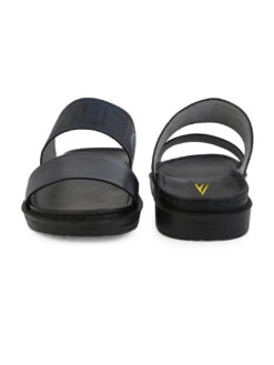 Alberto Torresi PVC Printed Branding Textured Blue Leather Men Slippers -Alberto Torresi Sale Store DSC 8242 2