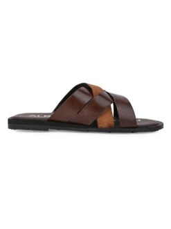 Alberto Torresi 271 Trendy Non Stitched Strap TanLeather Slippers -Alberto Torresi Sale Store DSC 8416 2