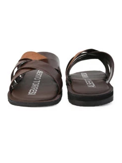 Alberto Torresi 271 Trendy Non Stitched Strap TanLeather Slippers -Alberto Torresi Sale Store DSC 8417 2