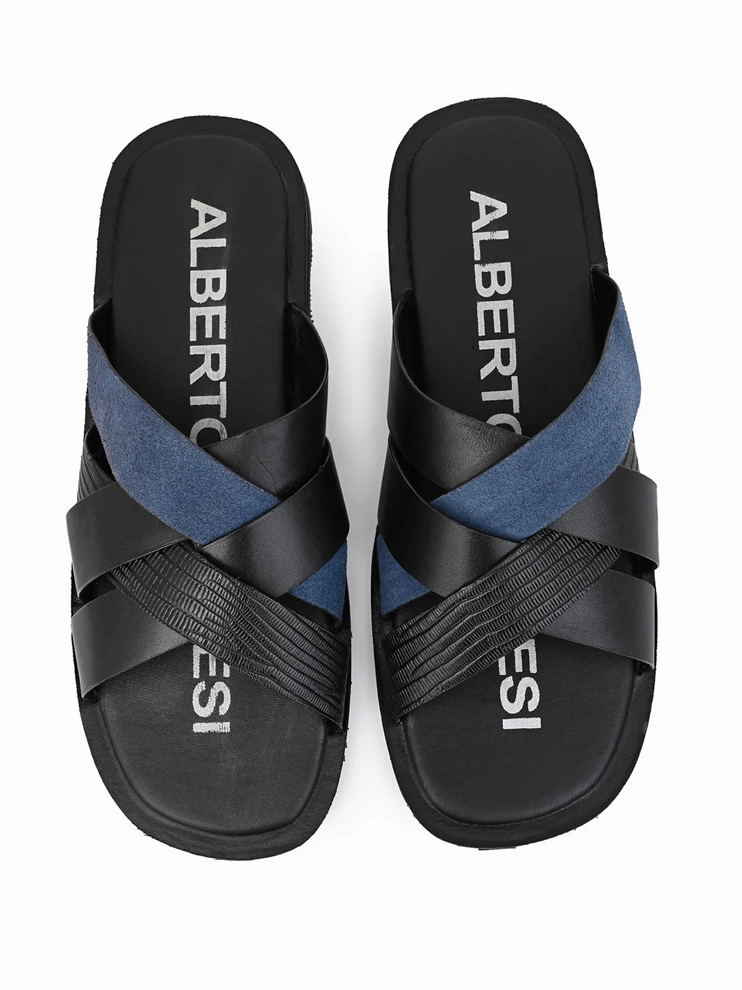 Alberto Torresi 270 Trendy Non Stitched StrapBlue Leather Slippers 5 Alberto Torresi 270 Trendy Non Stitched StrapBlue Leather Slippers - Image 5