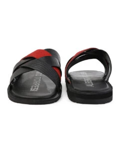 Alberto Torresi 270 Trendy Non Stitched Strap RedLeather Slippers -Alberto Torresi Sale Store DSC 8443