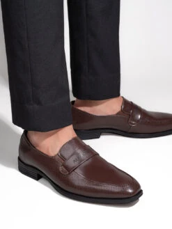 Alberto Torresi Fox Leather Brown Slip On Formal Shoes