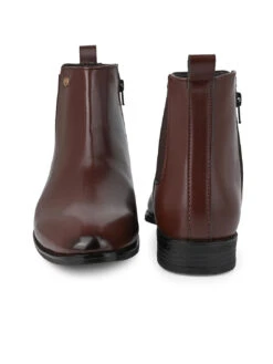 Alberto Torresi Synthetic Brown Chelsea Boots For Men -Alberto Torresi Sale Store DSC 9488